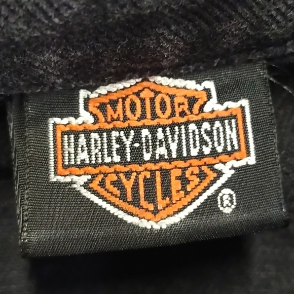Harley-Davidson Women's Black Denim Jacket Vest Size 14 - Picture 7 of 9